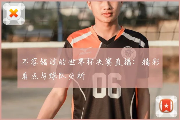 不容错过的世界杯决赛直播：精彩看点与球队分析